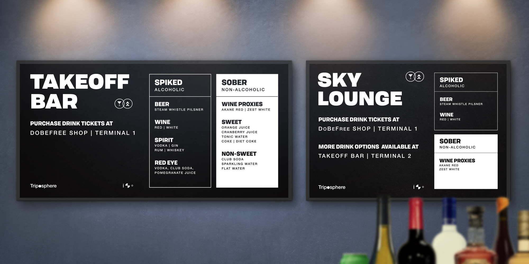 Triposphere event collateral bar menu