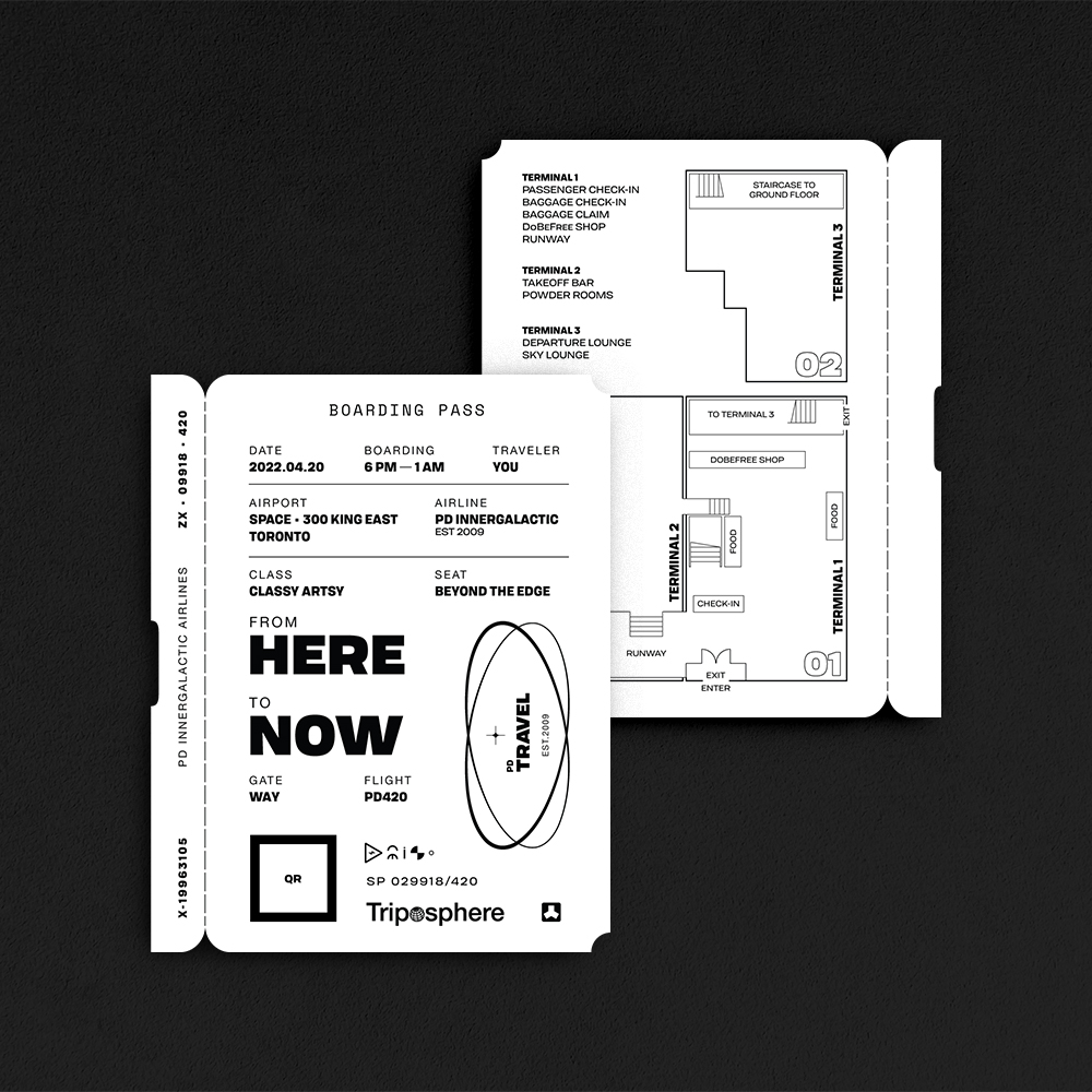 Triposphere passports ticket design event collateral