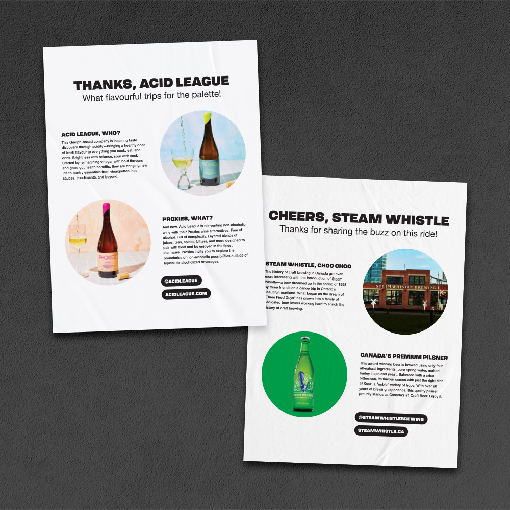 Triposphere event collateral bar menu