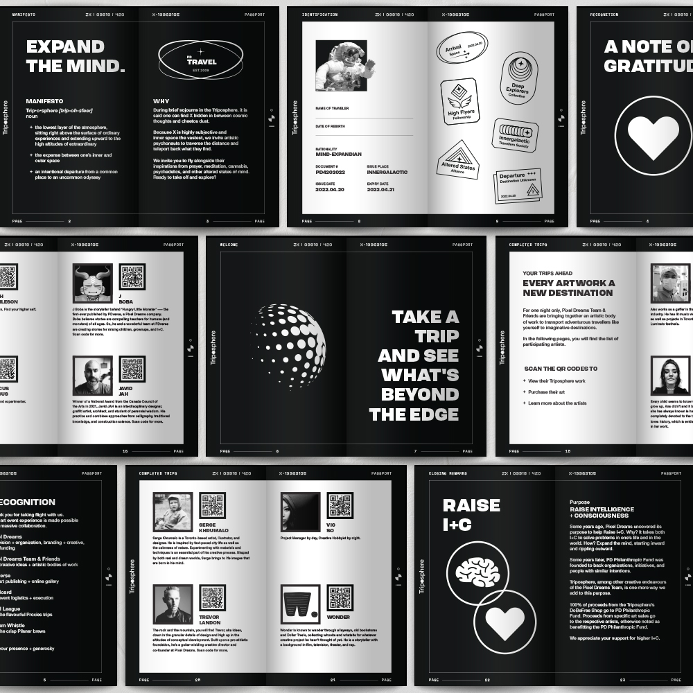 Triposphere passports ticket design event collateral
