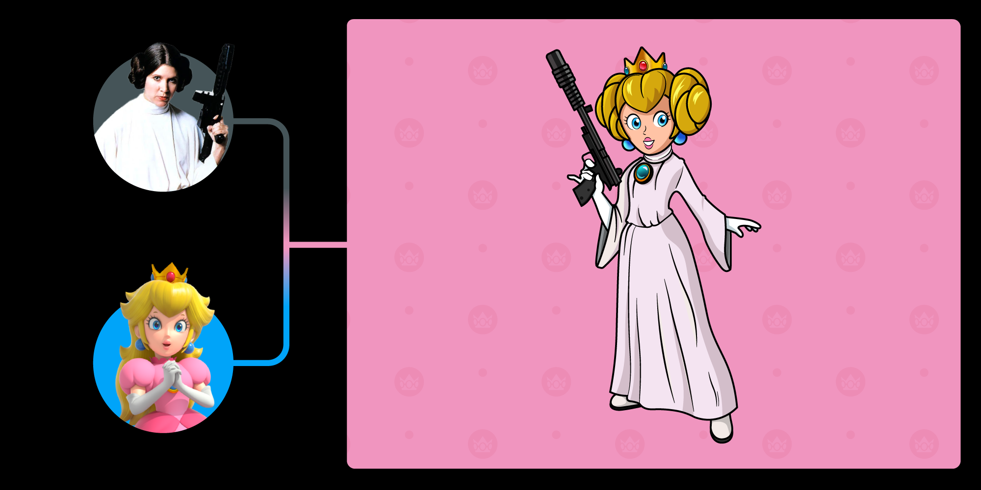 Princess Peach x Leia Organa 