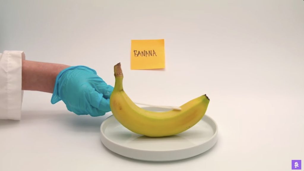 Blue Gloves with Banana